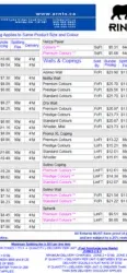 Rinox Price Sheet